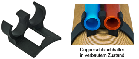 Doppelschlauchhalter - Halterungsbereich - Baumann Kunststoffspritzgussteile